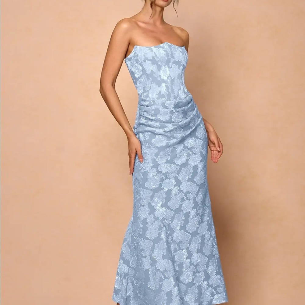 Azazie Atelier EZRENA POWDER BLUE MAXI DRESS